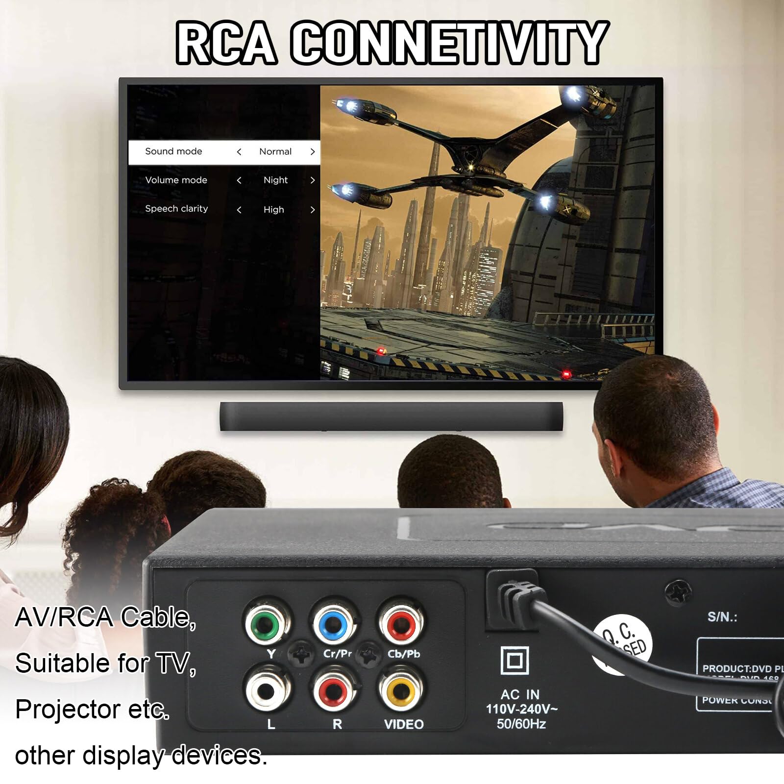 Lettore DVD per TV con USB, uscita AV e telecomando