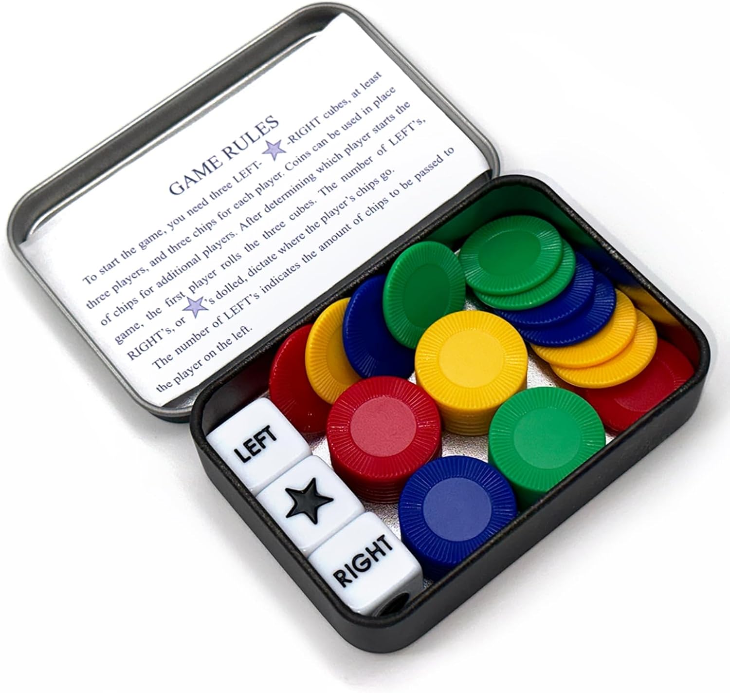 Left Center Right Dice Game Set, CTRUEE Dice Game Set Including 3 Dices