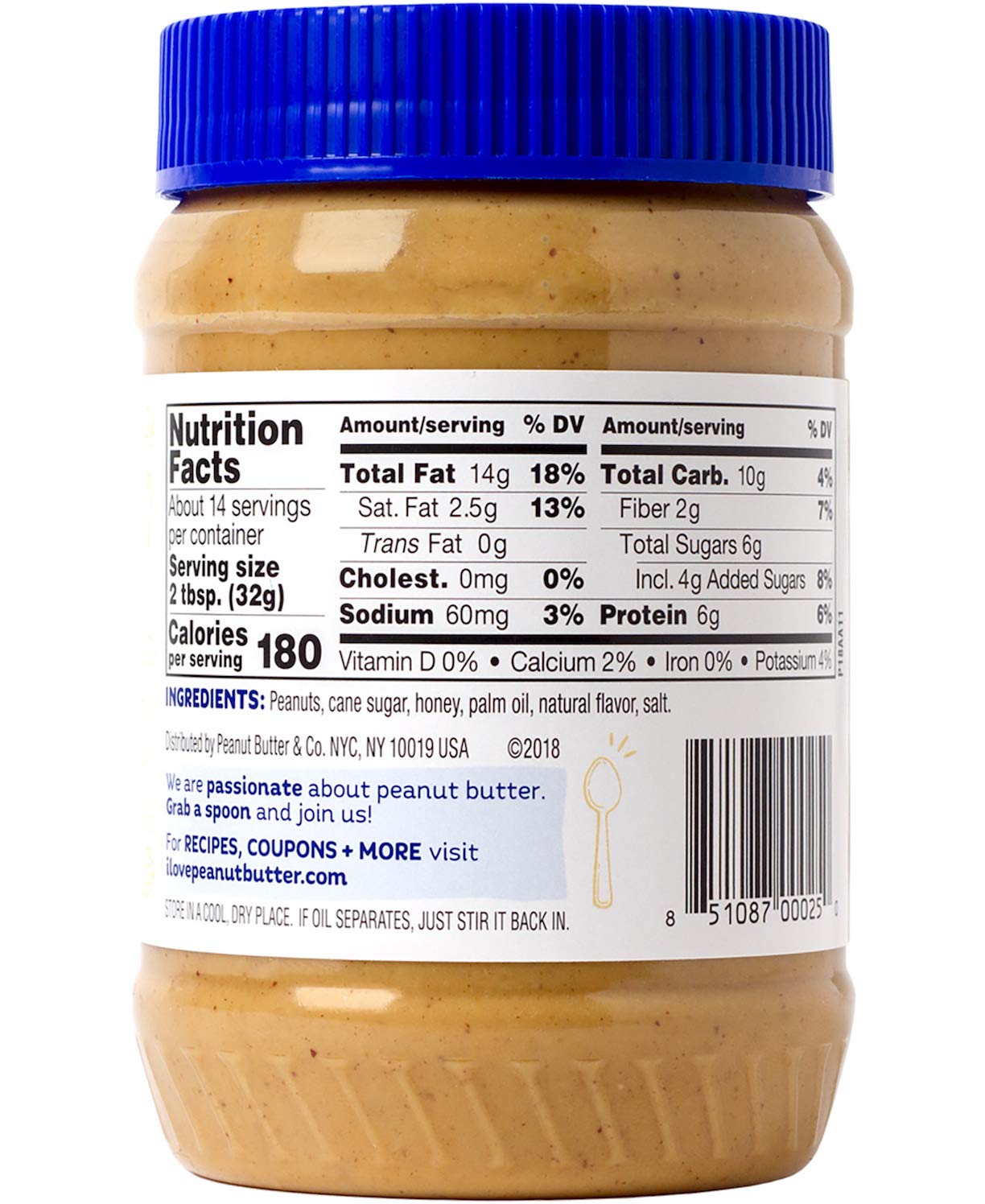 Peanut Butter & Co. The Bees Knees (Honey) Peanut Butter, Gluten Free, 16 Ounce (Pack of 3)