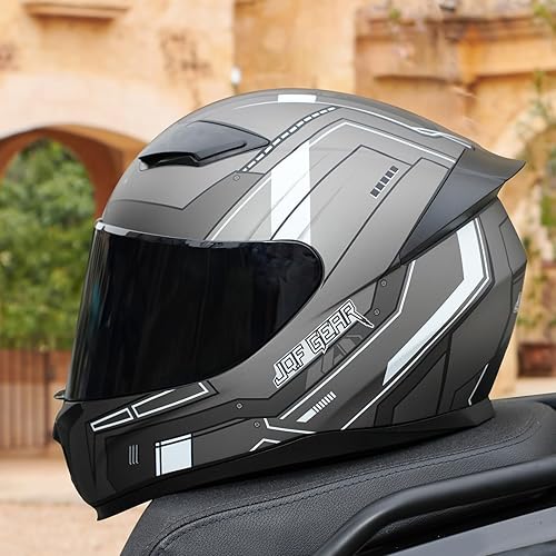 Miniatura 2 de Casco integral negro para motocicleta, motocicleta de calle, carreras de carreras para adultos, aprobado por el Departamento de Transporte WS-607