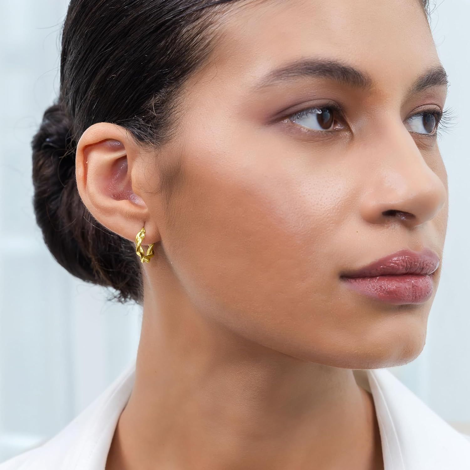 Hoops & Loops 925 Sterling Silver Twisted Hoop Earrings for Women, Silver/Gold/Rose Gold 3mm Twist Hypoallergenic Hoop Earrings 15/20/25/30/35/40mm - Image 2