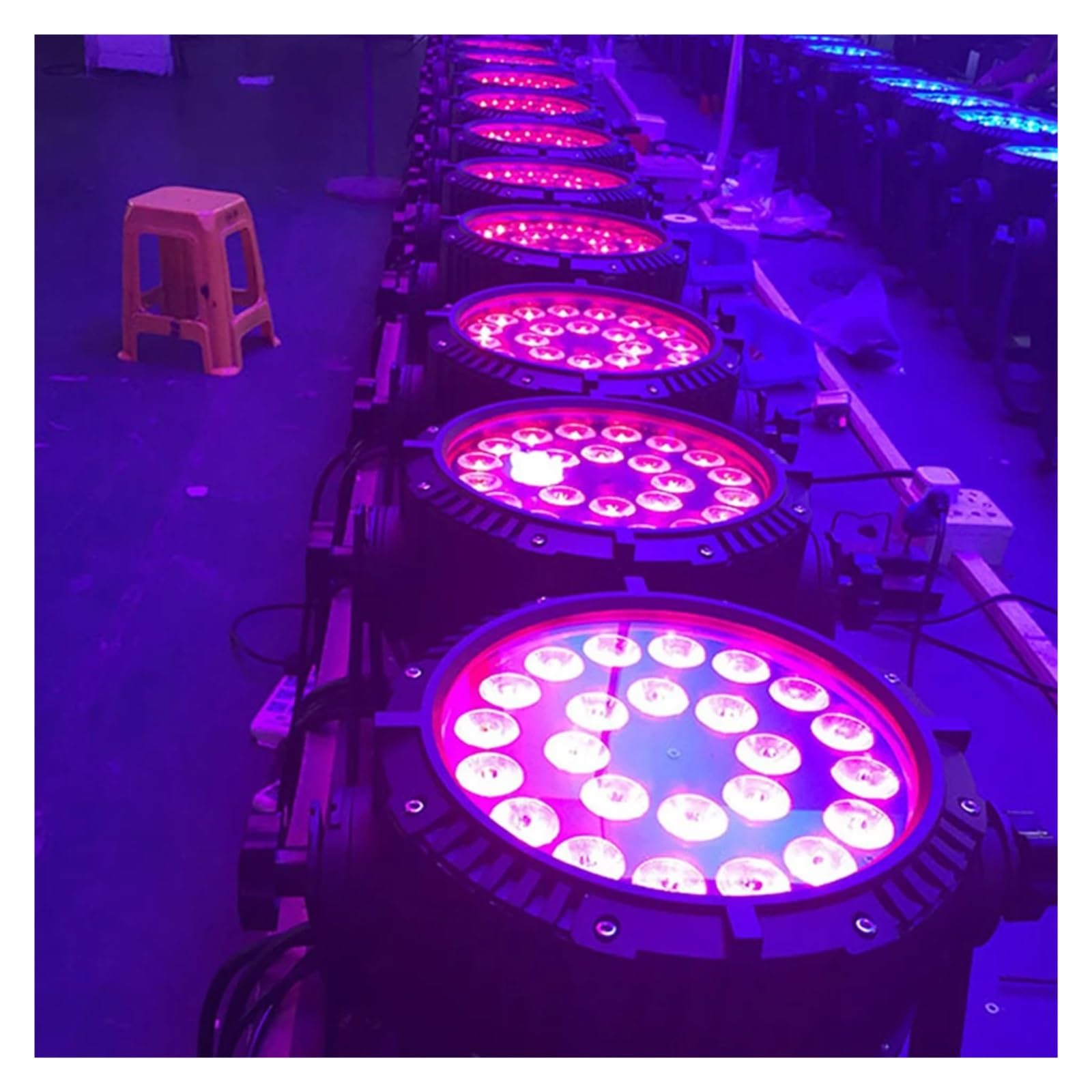 Luces LED for DJ, 24 x 18 W, IP65, resistentes al agua, 6 en 1, equipo profesional for DJ de escenario, for bodas, discotecas y fiestas Uso en interiores y exteriores(Black_24x18W RGBWA UV)