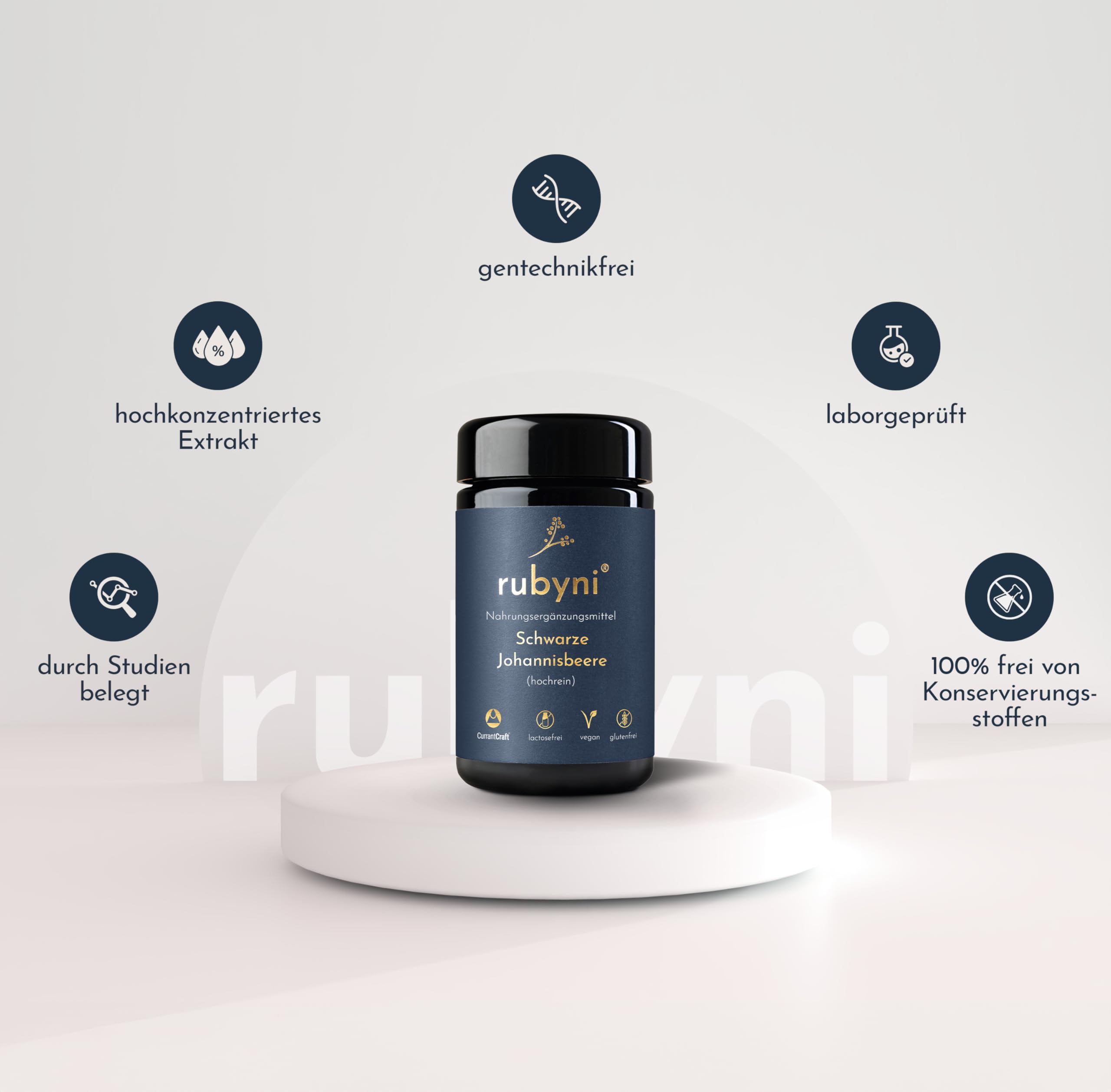 Schwarze Johannisbeere Kapseln - 60 Kapseln - 100% CurrantCraft | 445mg Johannisbeerenextrakt - Mit Anthocyanen & Polyphenolen - Vegan & ohne Zusätze - Beerenextrakte in konzentrierter Form