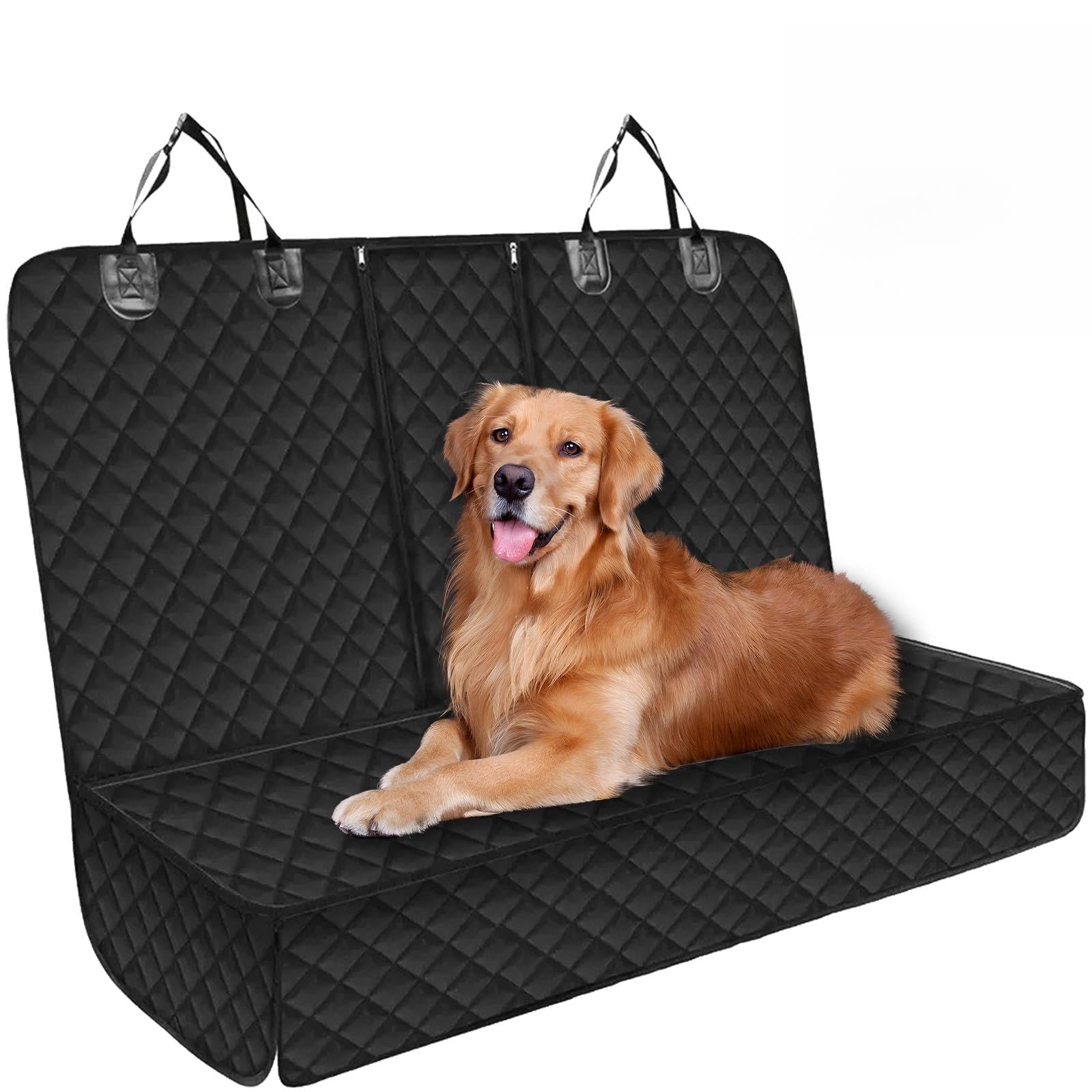 Dog Car Seat Cover Waterproof Car Seat Cover,Non-slip & Scratch Proof Car Back Seat Protector for Dogs,Easy to Clean Universal Fits Cars & SUVs Rear-135 x 118cm (Black)