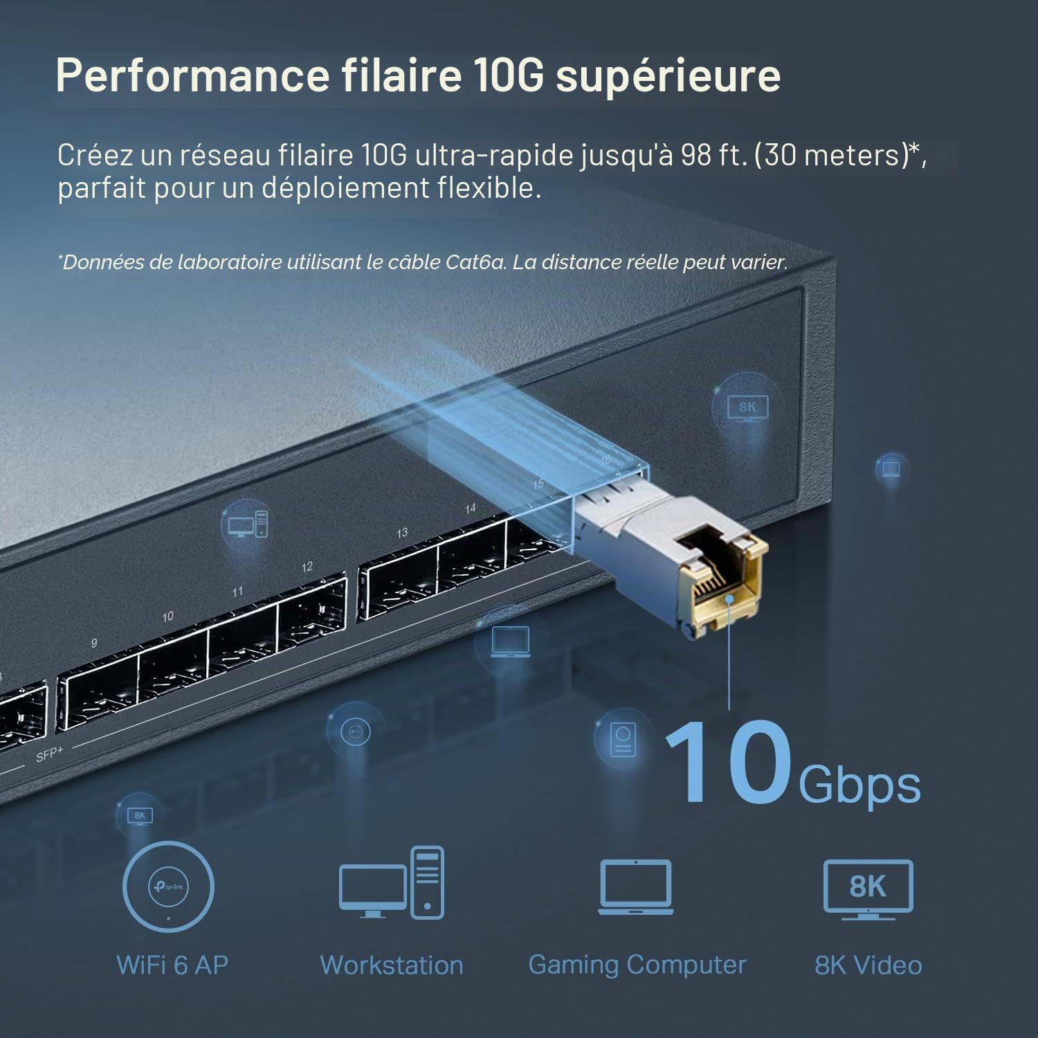 TP-Link TL-SM5310-T | 10GBase-T RJ45 SFP+ Module | 10G Copper SFP+ Transceiver | SFP+ to Ethernet | Plug and Play | Hot Pluggable | Up to 30m distance| | Durable Metal Casing | Versatile Compatibility