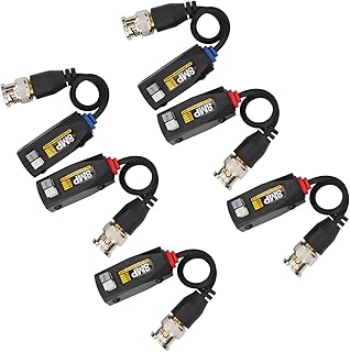 6Pcs HD Video Power Balun, Video Power Balun 8MP Surveillance Accessories Video Transmission Systems