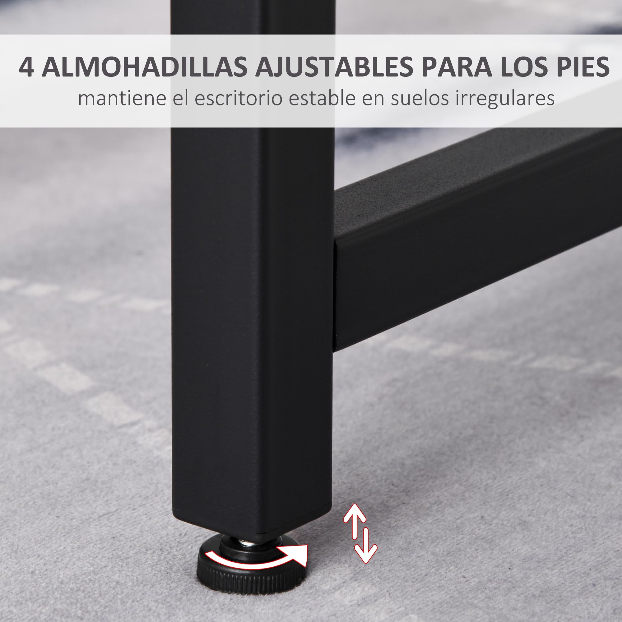 HOMCOM Escritorio para Hogar Oficina con Pies Ajustables de 120x60x73cm