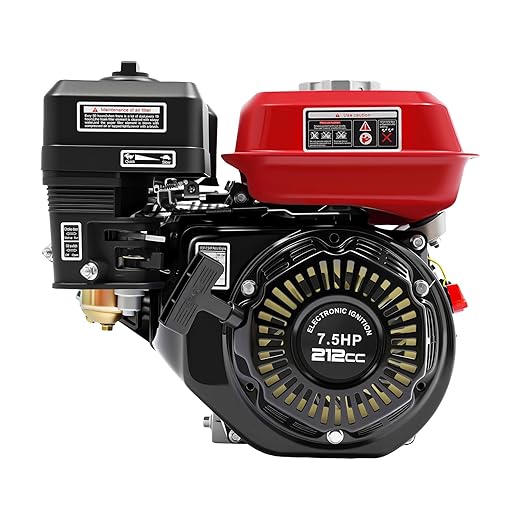4 Stroke Thermal Engine 7.5HP 212cc Gasoline OHV Single Cylinder Karting Engine, Lack of Oil Alarm, Air Cooled, 20mm Shaft