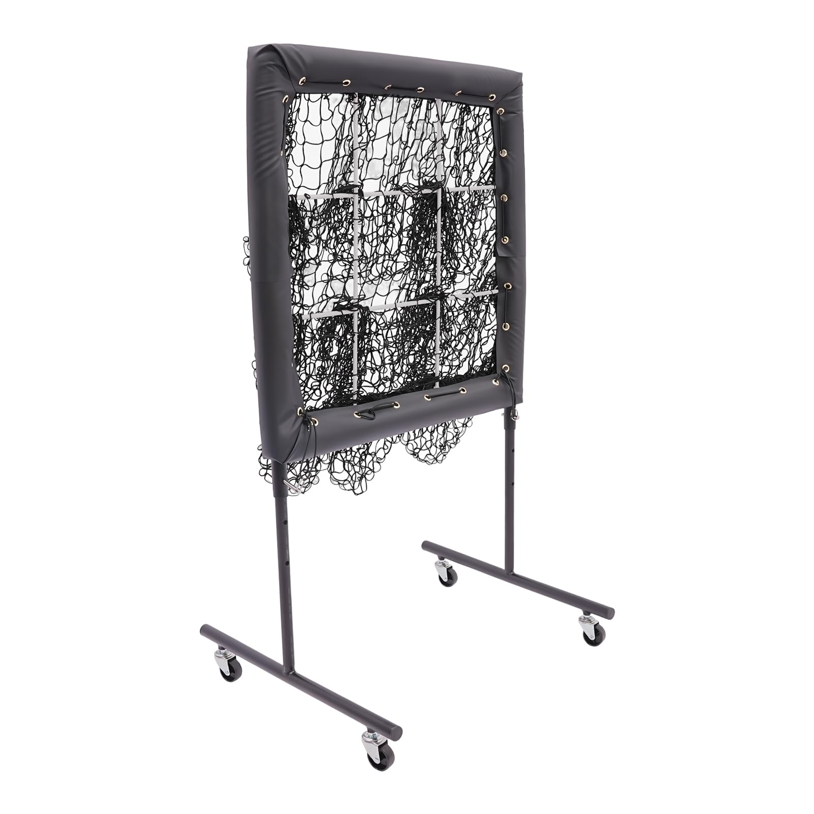 FXEIPOL 9 Hole Pitching Net Adjustable Height Baseball Training Equipment Baseball Net with Wheels for Home, Backyard, Field
