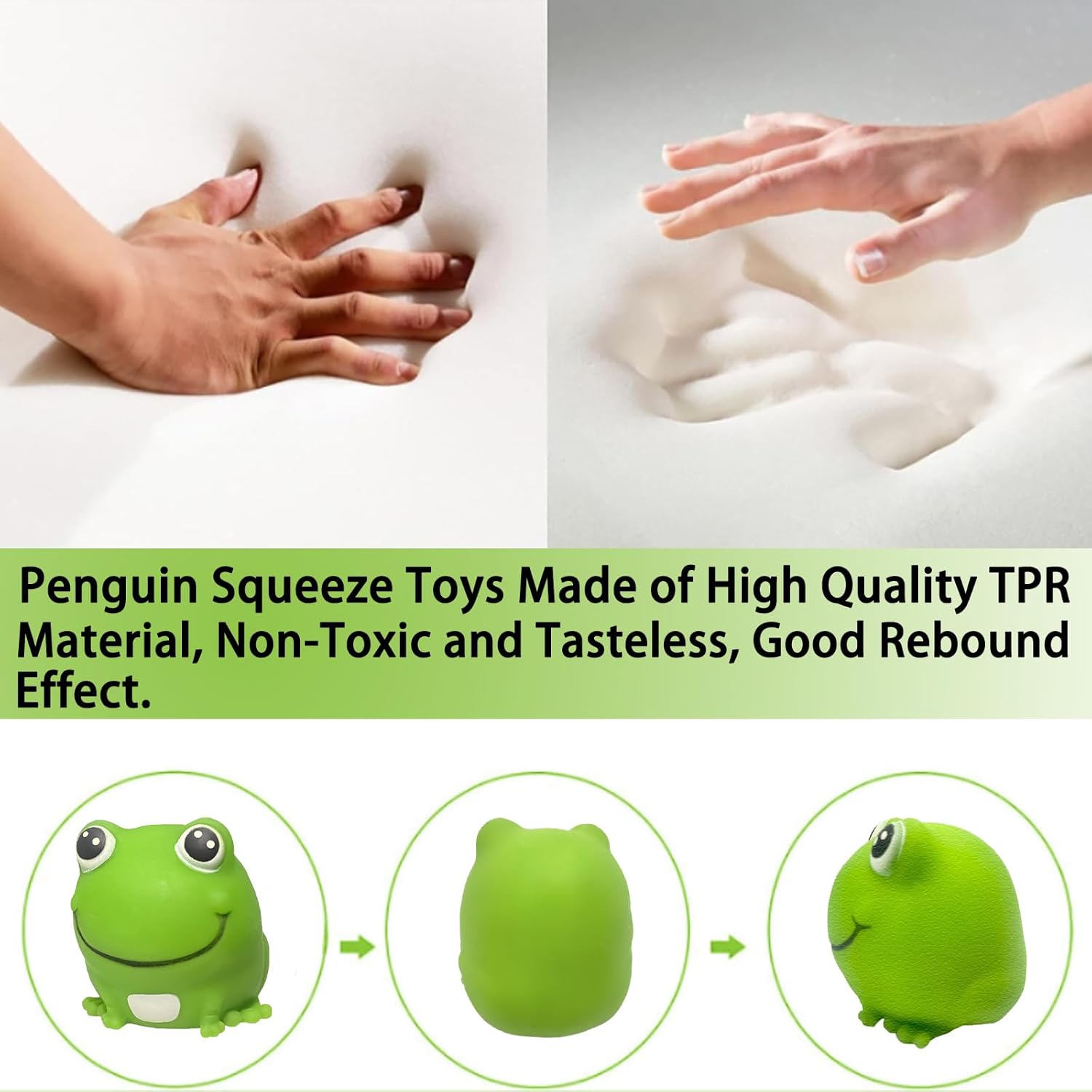 Frog Stress Balls Squeeze Toy for Anxiety Relief, Frog Squishy Sensory Toys for Adults and Kids, Stretch and Squeeze Cute Animal Stress Balls, Dough Ball Frog Toys for Party Favors - Image 4