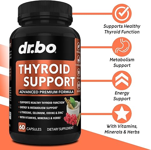 Miniatura 2 de Cápsulas de suplemento de apoyo tiroideo, mio-inositol y D-quiro inositol - Apoyo natural para el metabolismo, el estado de ánimo y la energía -