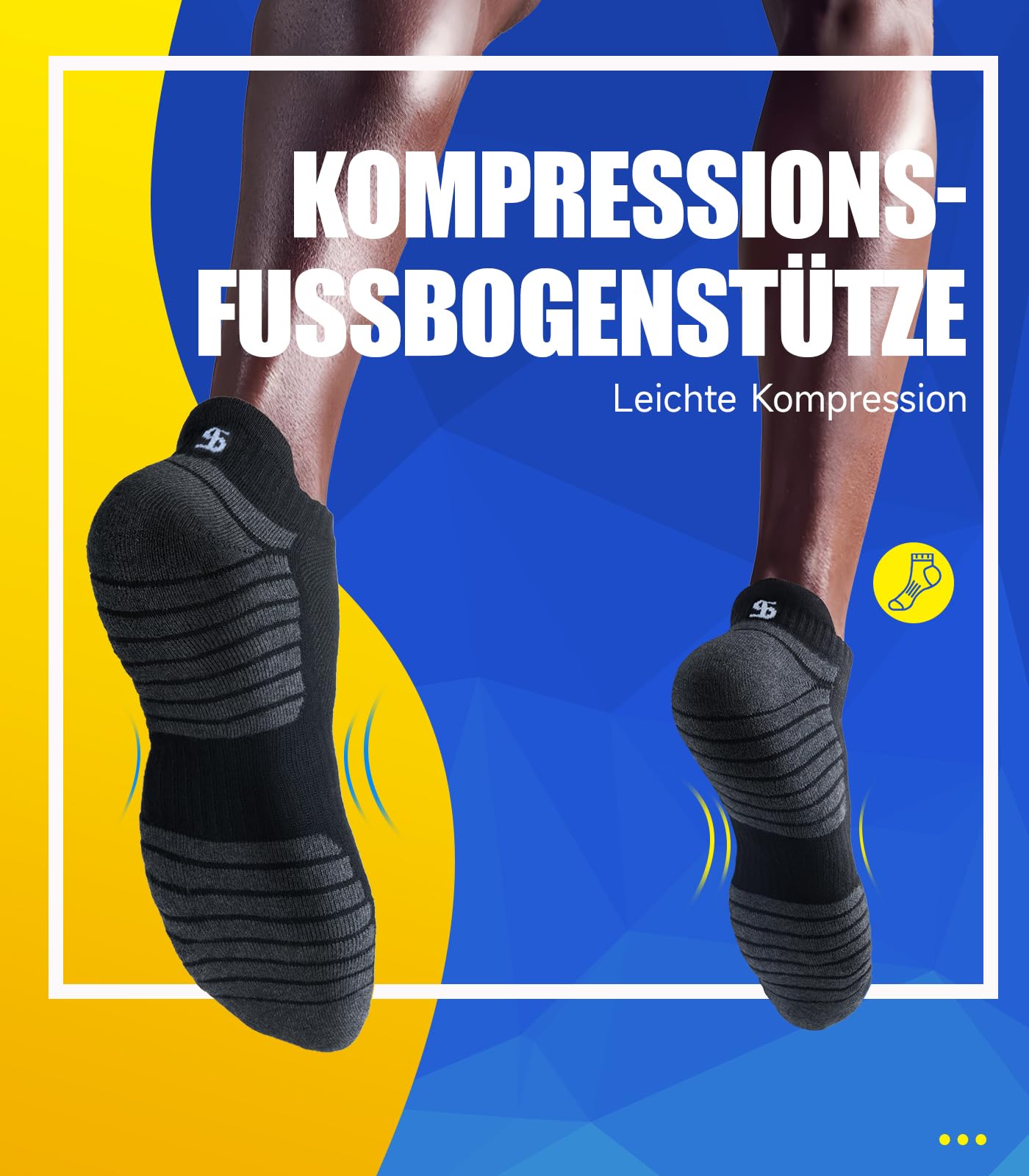 PULIOU Calcetines deportivos para mujer y hombre, calcetines deportivos para mujer, calcetines para correr, calcetines de algodón transpirables, calcetines cortos, 6 pares, C01-negro, 43-46