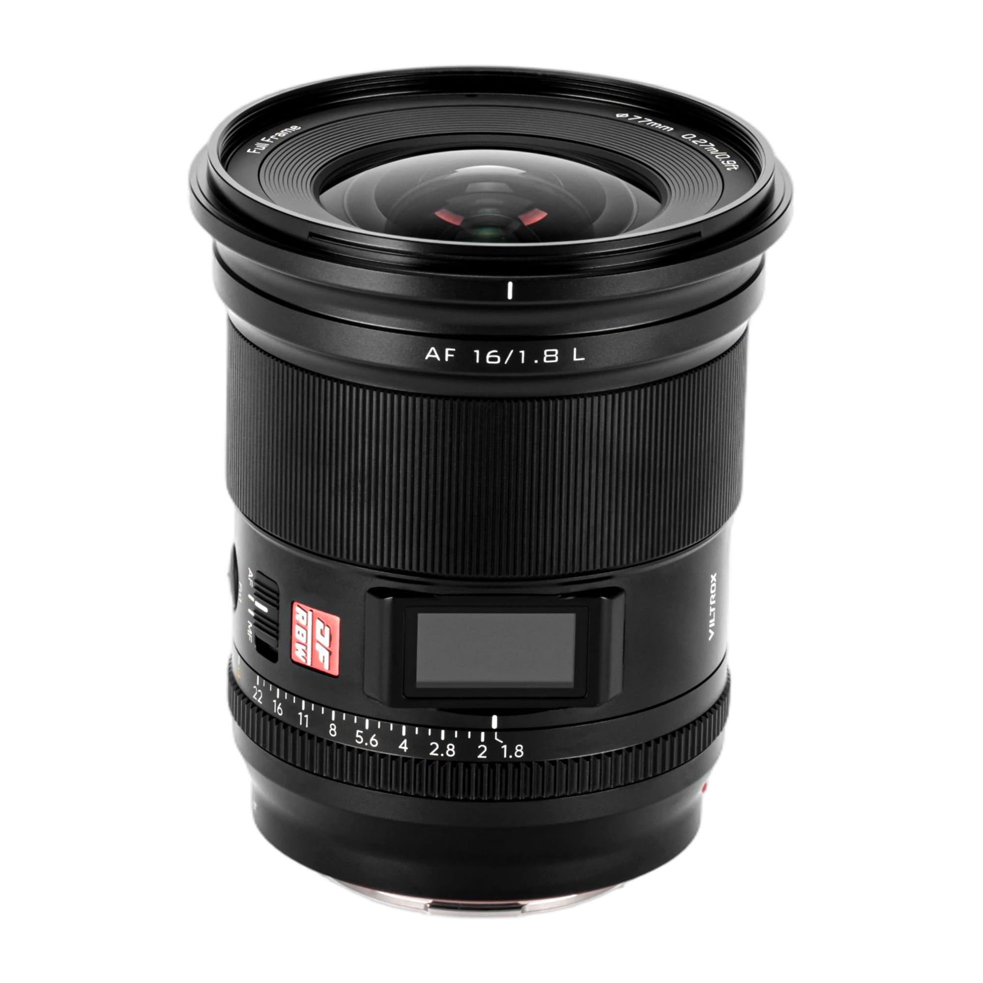 VILTROX 16mm F1.8 L Objektiv für L-Mount, Vollformat-Weitwinkelobjektiv mit großer Blende und LCD-Bildschirm für Panasonic LUMIX S5 II S1 S9 S1R II, kompatibel mit Lei ca SL2, Sigma FPL BF