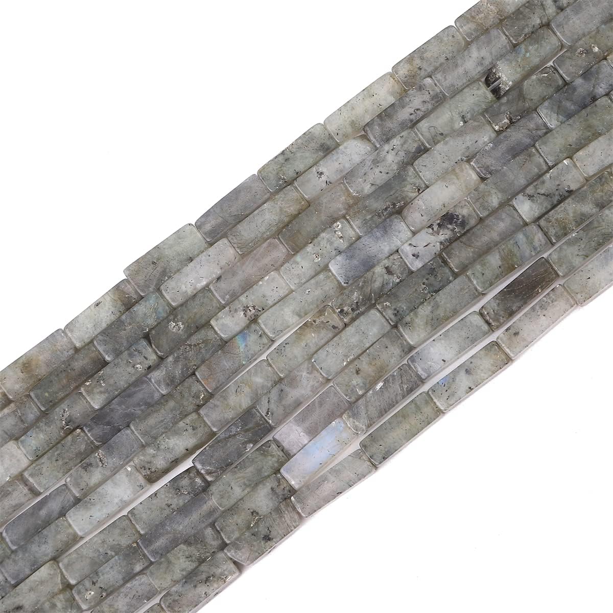 Natural Spectrolite Tube Beads Rectangle 4x13mm 40cm/Strand Stone Beads for Jewelry Making