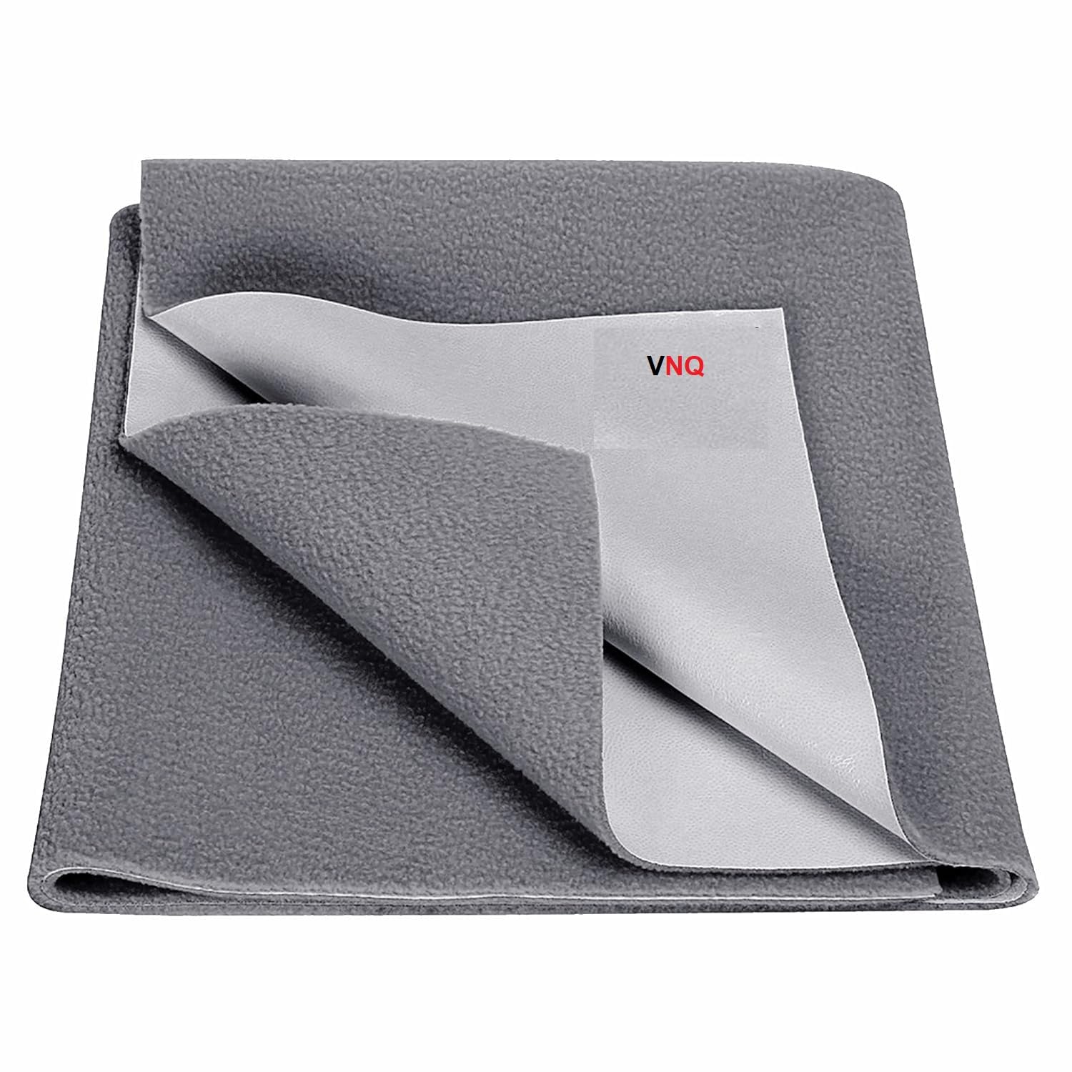 VNQ Instadry Anti-Piling Fleece Extra Absorbent Quick Dry Sheet for New Born Babies, Cotton Bed Protector Mattress, Reusable Waterproof Baby Cot Sheet for Toddler Infant, Small Size 50x70cm, Grey-image-33