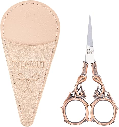 Tijeras para bordar y tejer, tijeras de acero inoxidable de punta afilada para corte de punto de cruz, bordado, costura, manualidades, trabajo de