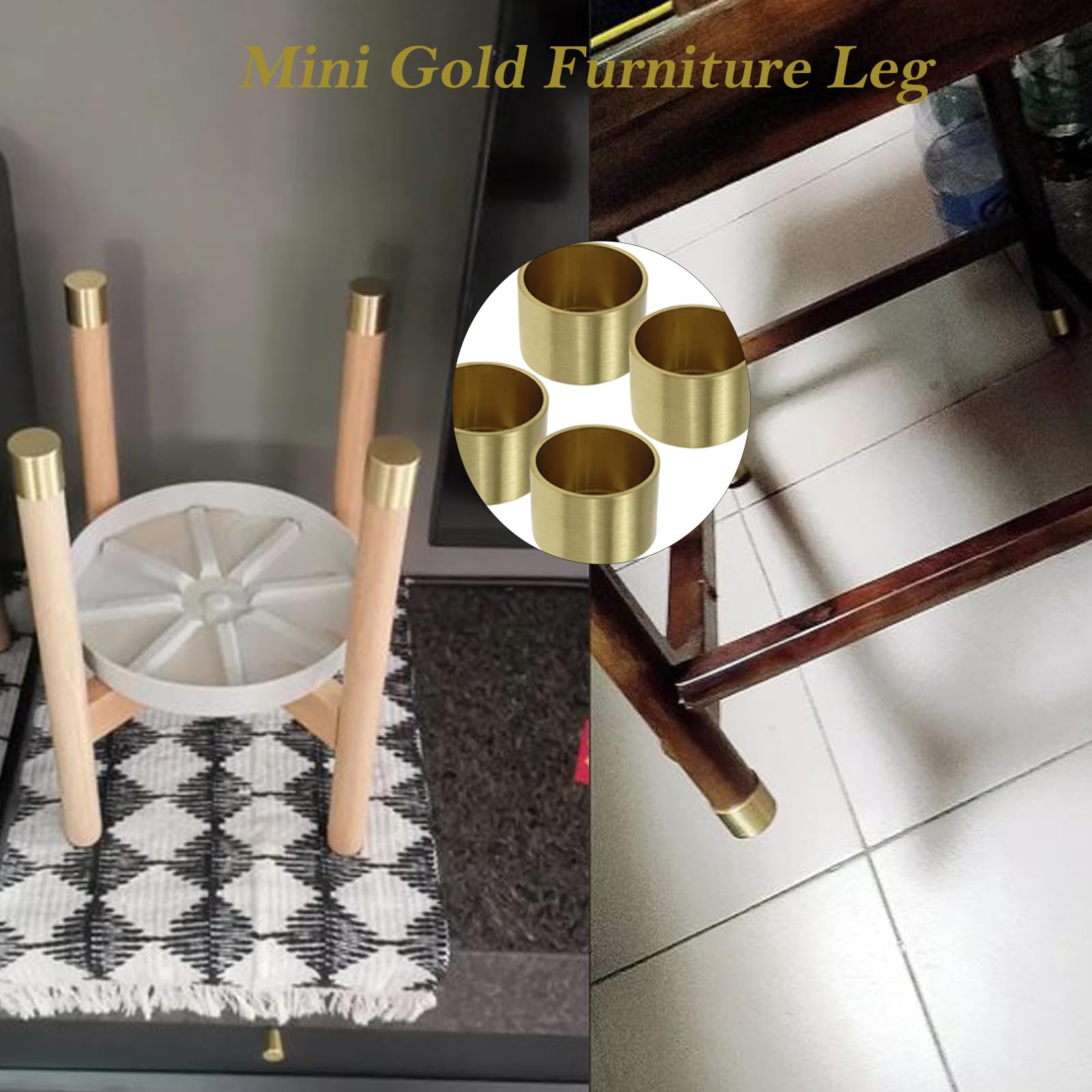 Amazon.co.jp: FarBoat 4個 1インチ ミニゴールド家具脚ボトム