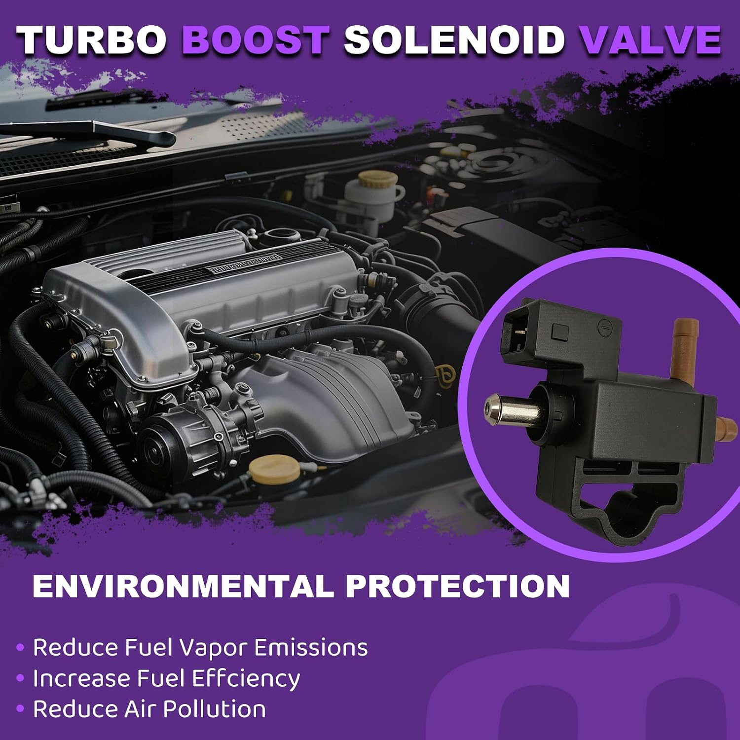 Wastegate Solenoid Valve Suitable for Chevrolet 2018-2024 Equinox Terrain Malibu 1.5T 2016-2019 Cruze Encore 1.4T /Buick Encore 55573259 Turbocharger-Electric Diverter Valve