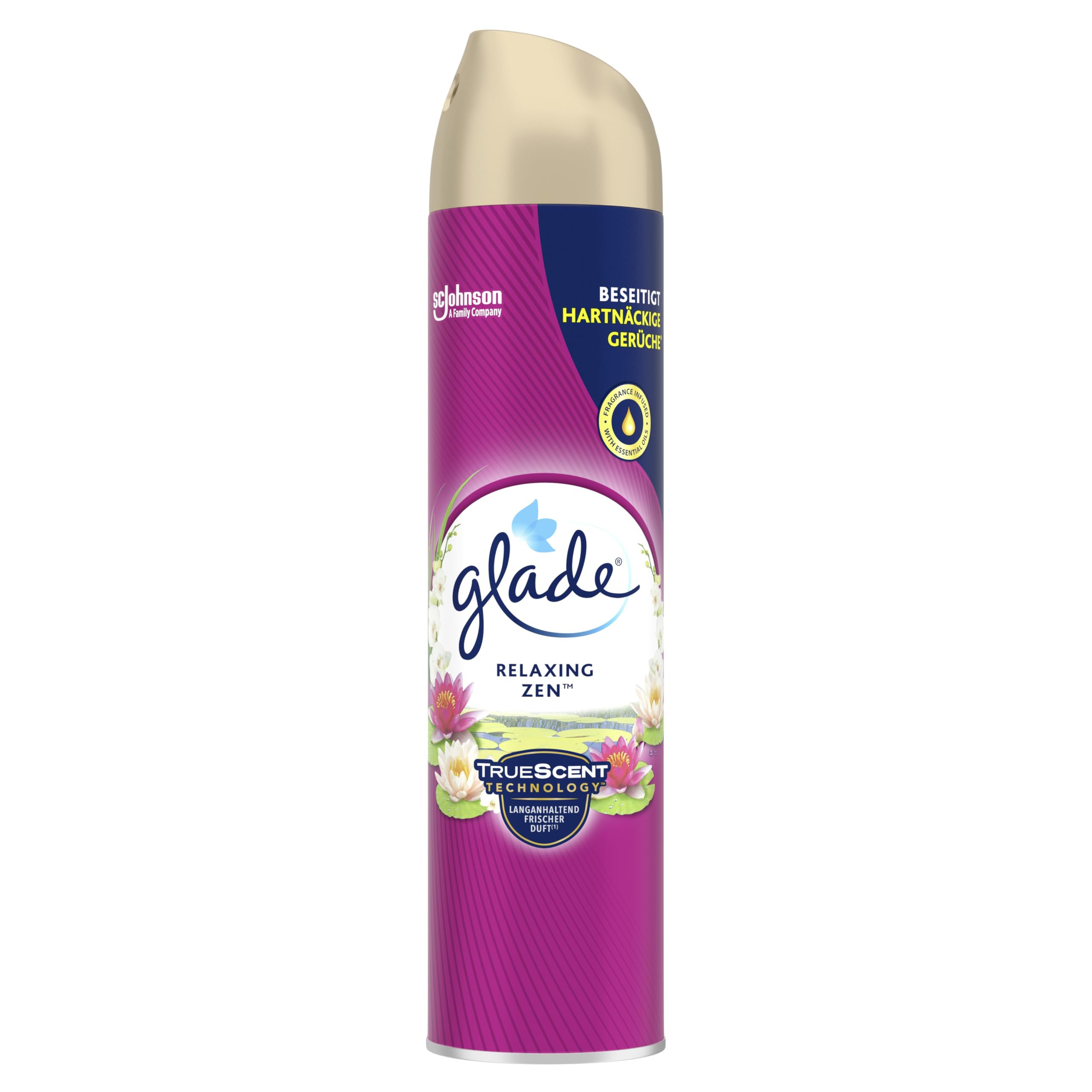 Glade Duftspray für langanhaltende Frische in allen Räumen, Lufterfrischer Spray, Relaxing Zen, 1er Pack (1 x 300 ml)