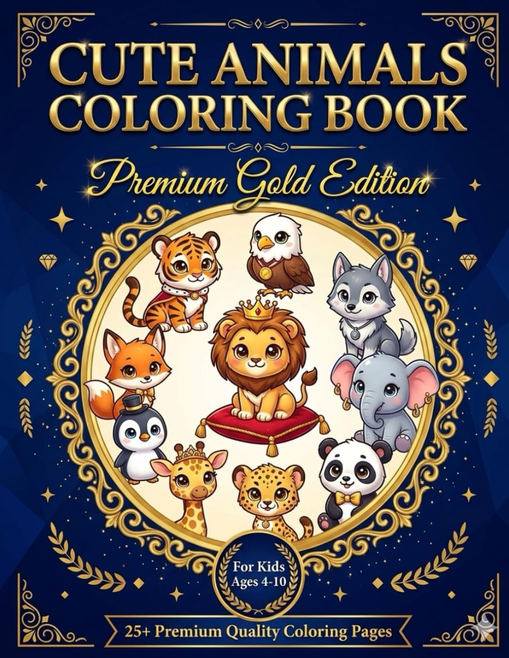 Amazing Animals Coloring Book for Kids Ages 4-8: 25 Fun and Easy Animal Coloring Pages Featuring Cute Baby Elephant, Tiger, Lion, Panda, Giraffe, ... Book for Toddlers, Preschool and Kindergarten