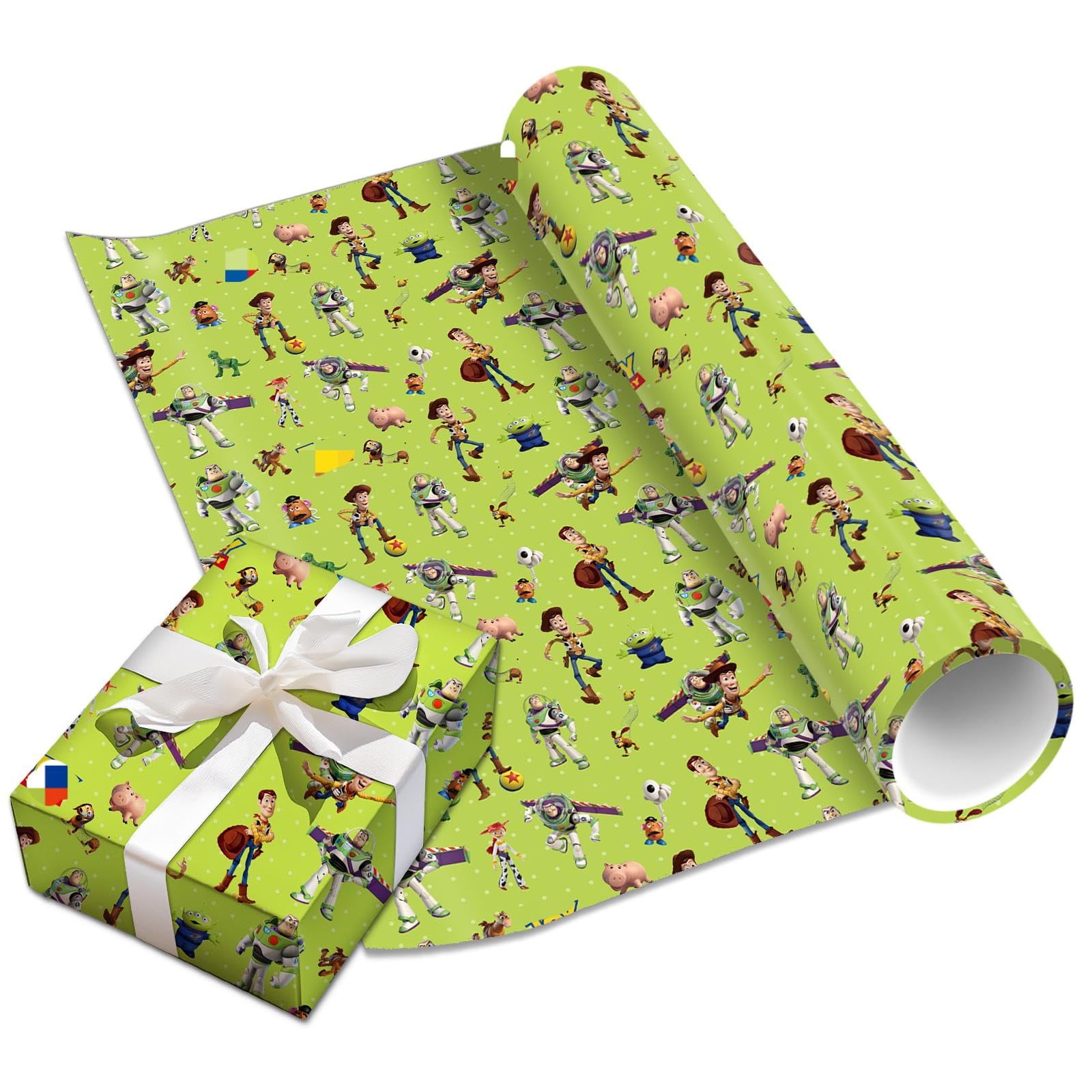 5 Sheets Toy Gift Wrapping Paper Story Birthday Wrapping Paper Story Gift Bag 48cm x 68cm Recyclable Folded Surprises Present Wrapper Roll Birthday Party Decoration for Kid Party Easter Festive