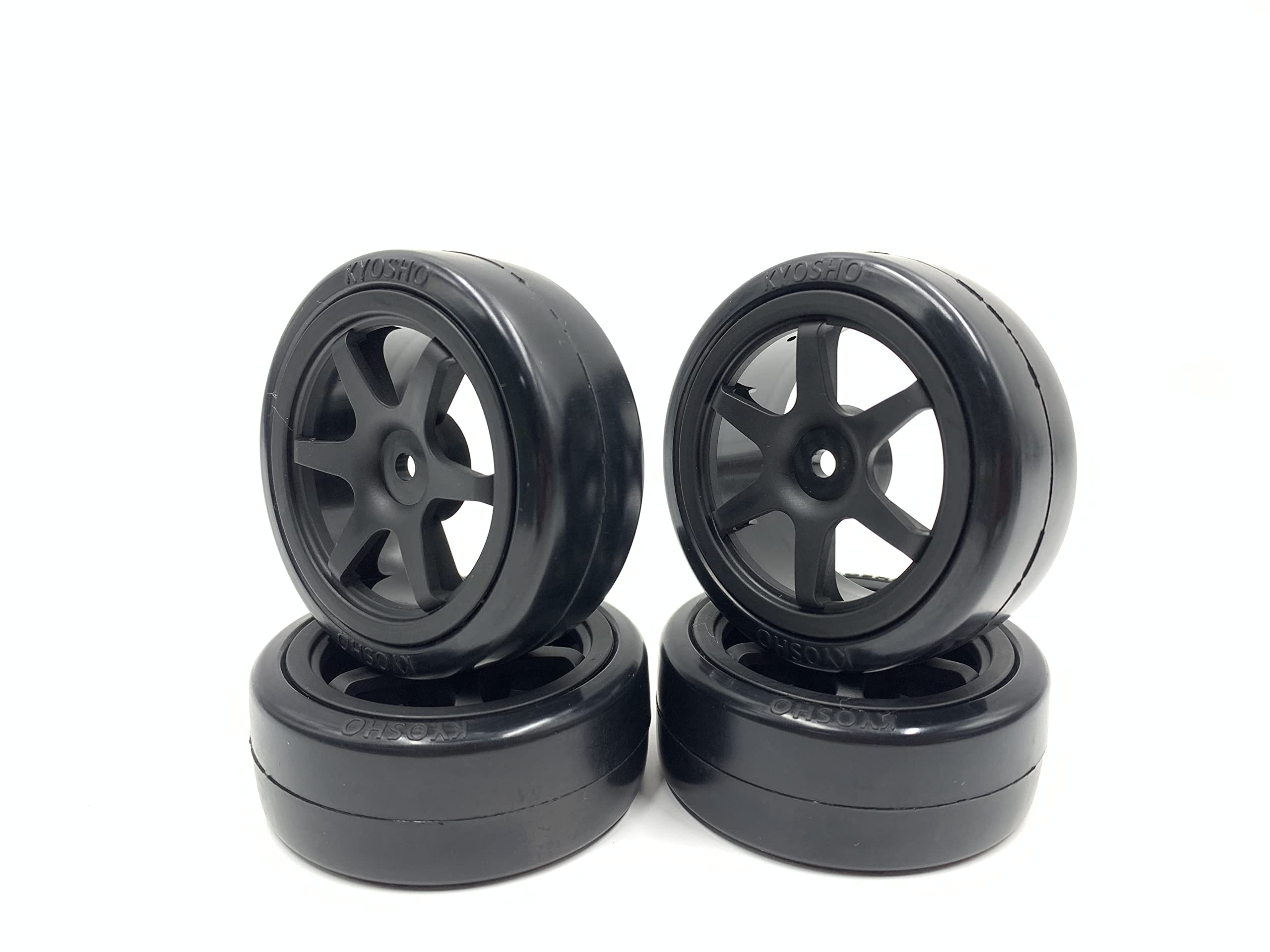 Black Hard Version 1/10 Scale Electric Drift Race Hard Tires and Wheels Set 4pcs for VRX FS KYSHO YOKOMO YD-2RX HSP 94123 D1RC DRR-02 3RACING D5S D5MR Tamiya Civic SiR EG6 TT02D