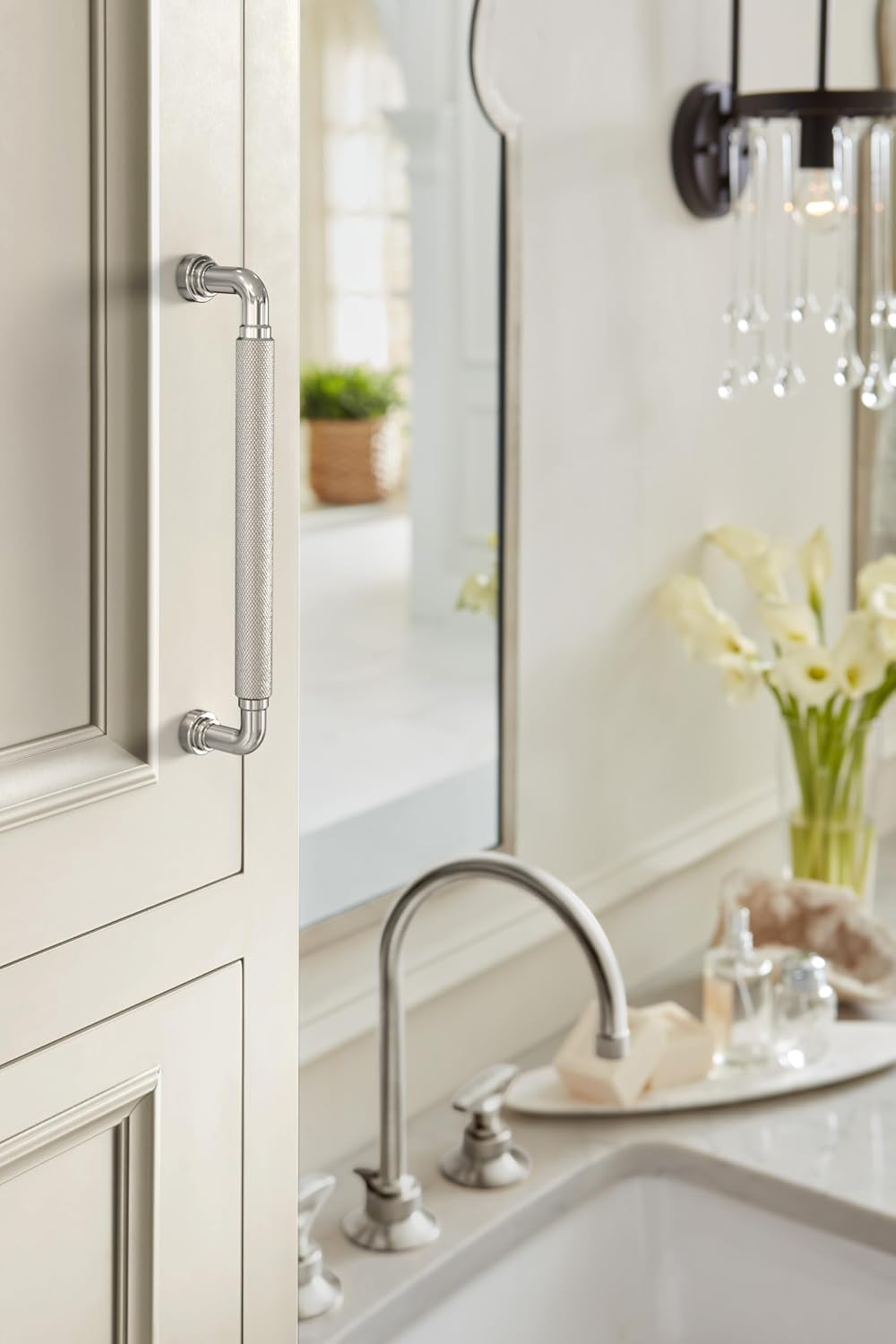 Amerock Collet 6-5/16 inch (160mm) Center-to-Center Polished Nickel Cabinet Pull, BP37684PN