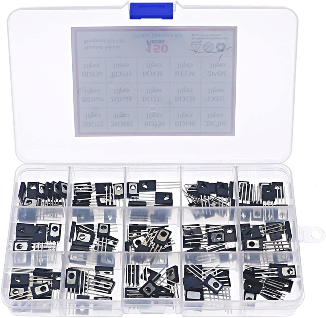 HYONLLA Transistor Kit 150pcs TO-126 Transistor Assortment Kit set B772 D882 BD139 BD140 C106 D669 B649 D237 D238 13003 BD136 BD235 BD438 BT134 2P4M