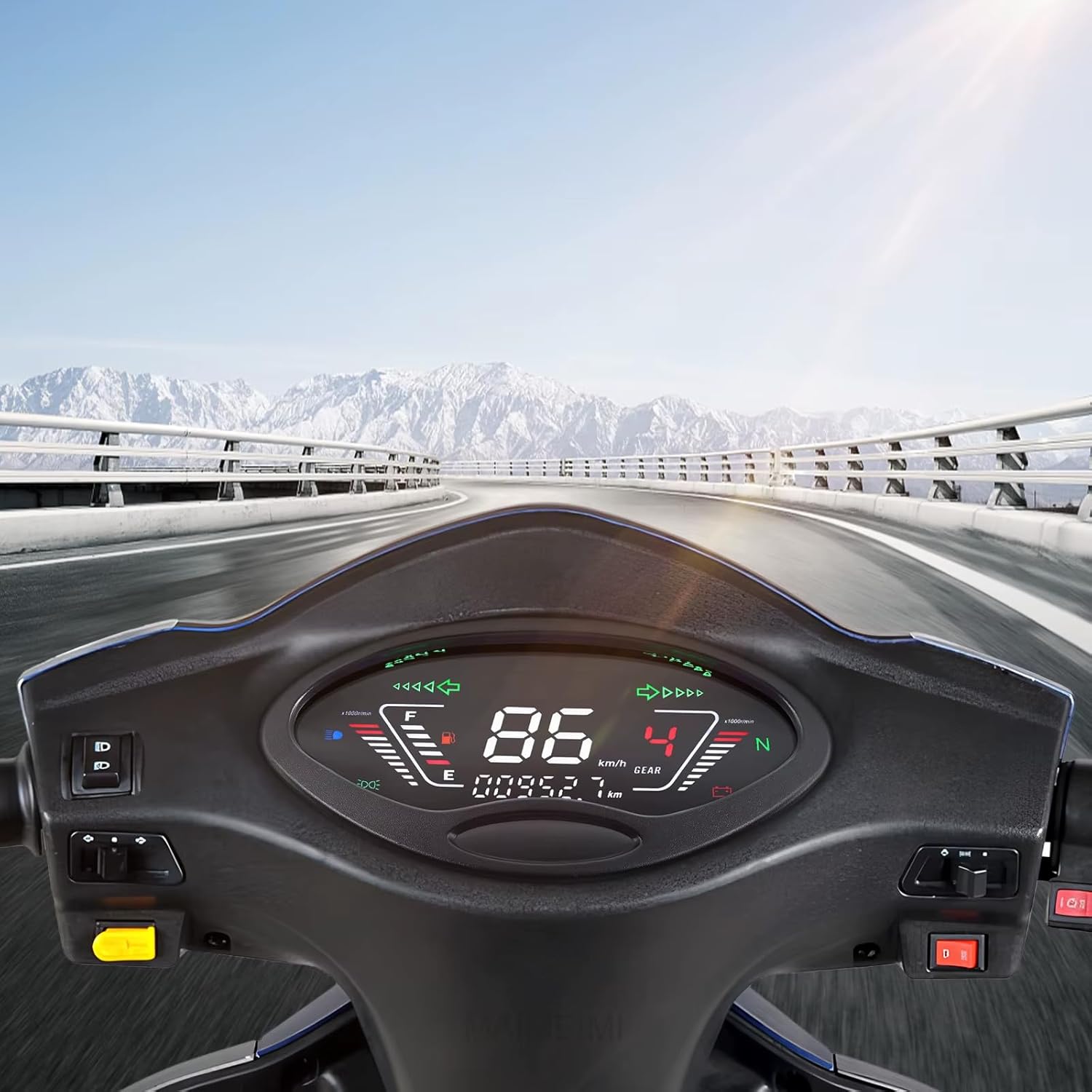 Easy Install Motorbike LCD Dashboard Meter Speedometer Fuels Display Gear for WAVE125 Wave125S Innovation 125 Scooters Dashboard