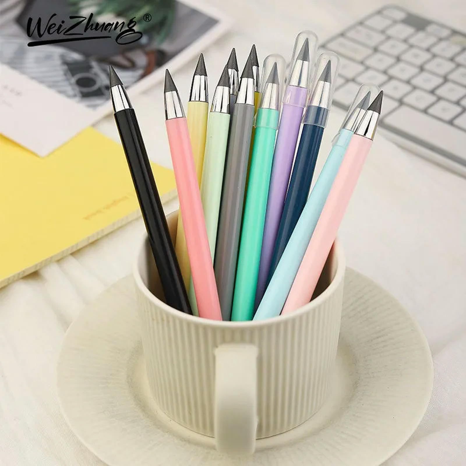 Ołówek do szkoły Opakowanie 12 ołówków Infinity bez temperowania i tuszu, wielokolorowe, artykuły papiernicze do szkoły artystycznej(1 PC Black)