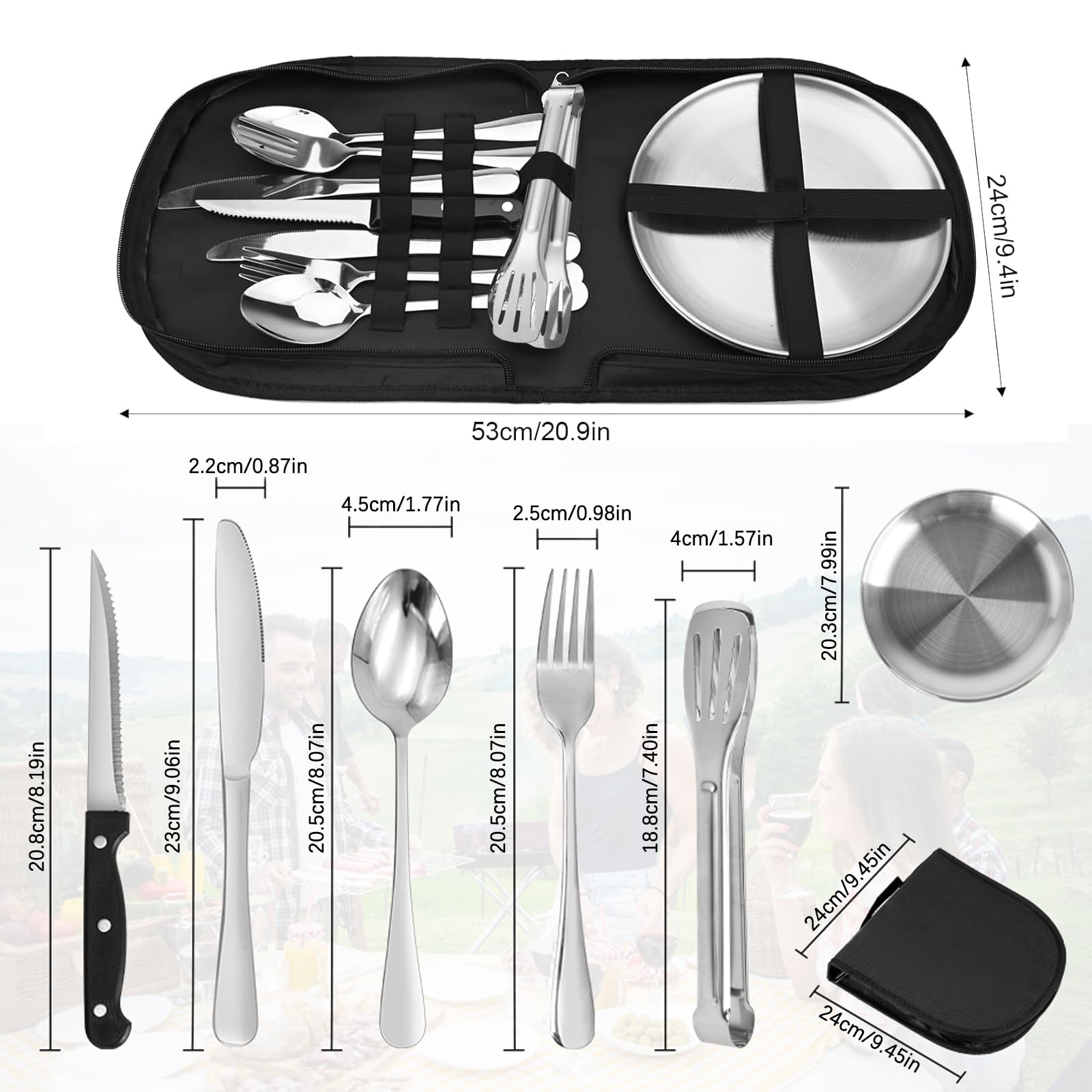Ensemble de vaisselle en acier inoxydable pour le camping léger en plein air, randonnée et cuisine - Chine Ustensiles de cuisine de camping et batterie de cuisine extérieure prix