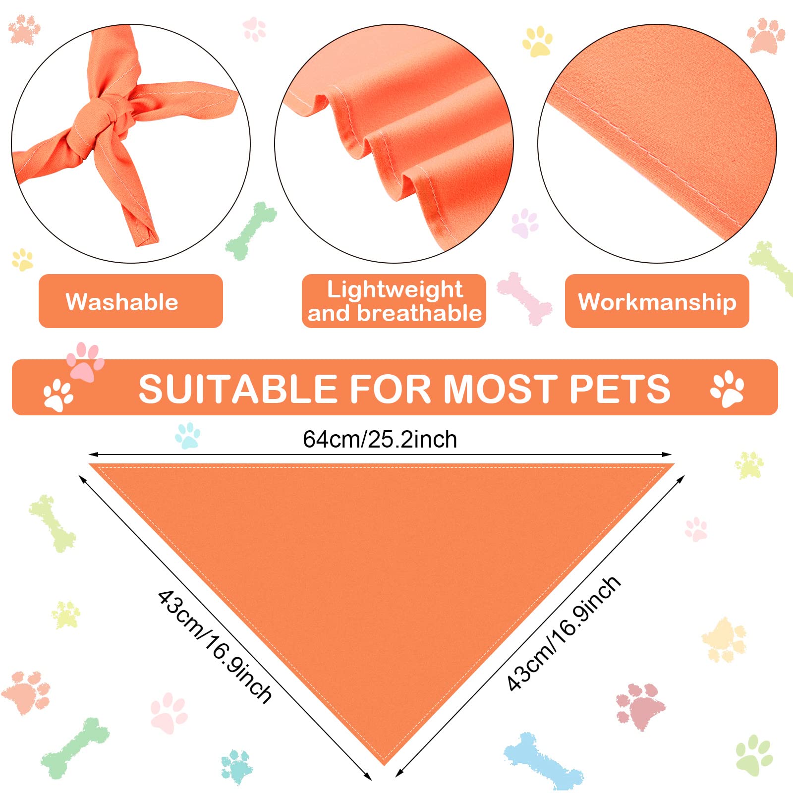 Saintrygo 30 Bandane a Sublimazione per Cani e Gatti, Triangolo, Trasferimento Calore, Lavabili, Multicolore, 64 x 43 x 43 cm, Cotone, Comode e Regolabili