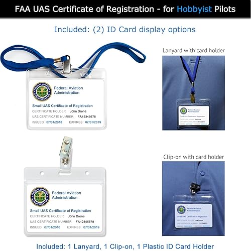 Miniatura 5 de Mavic Air - Paquete de identificación de drones de la FAA - Etiquetas (3 juegos de 3) + tarjeta de identificación de registro FAA UAS para pilotos