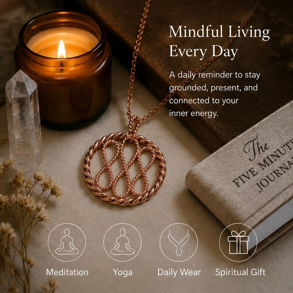 Pure Copper Orgone Energy Pendant Necklace – Sacred Geometry Spiral Tensor Ring with Copper Chain for Balance, Meditation & Mindfulness image 5