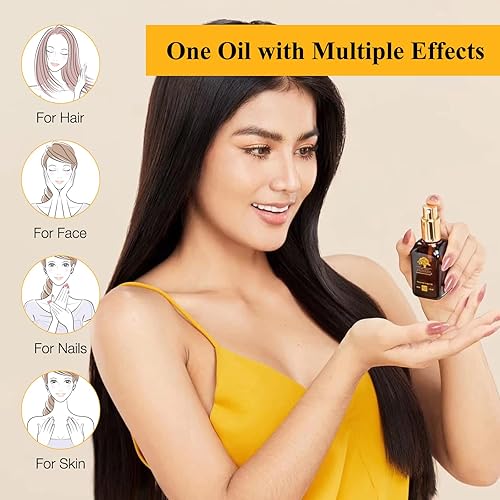 Miniatura 5 de Aceite de argán marroquí para el crecimiento del cabello, la piel y las uñas, anti-envejecimiento facial hidratante para mujeres y hombres, 3.4 fl oz