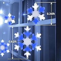 Vista 4 de Luces de Copo de Nieve de Navidad, 10.66 pies, 168 Luces LED de Carámbanos para Exteriores con 14 Gotas, 8 Modos Impermeables Conectables