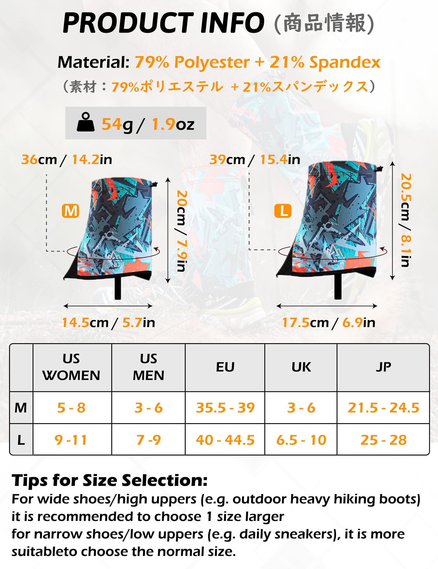 TRIWONDER Polainas Impermeable Transpirable para Zapatos Trail Gaiters Bajos Running Camping Montaña Senderismo