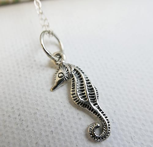 Miniatura 3 de Seahorse Sterling Silver Charm Pendant Necklace 18 inches - Handmade Jewelry Gift Ideas for Women Girls Mother's Mothers Day - Perfect for Layering