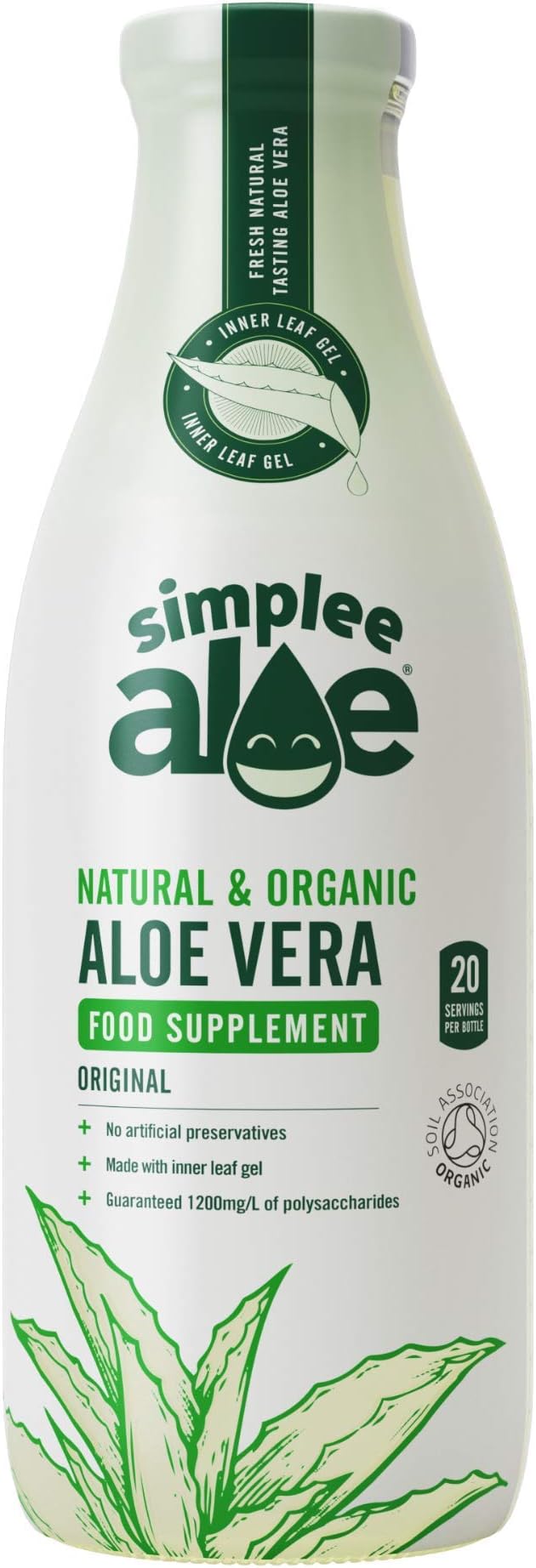 Simplee Aloe Vera Juice 1 Litre Natural Organic Cold Pressed, 1000 ml