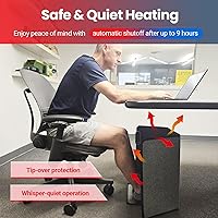 Vista 3 de Lavawall Electric Warming Wall: Portable Space Heater for Office & Home, Timer & Thermostat, Safe & Quiet for Legs, Ankles, Feet - Foldable - Under