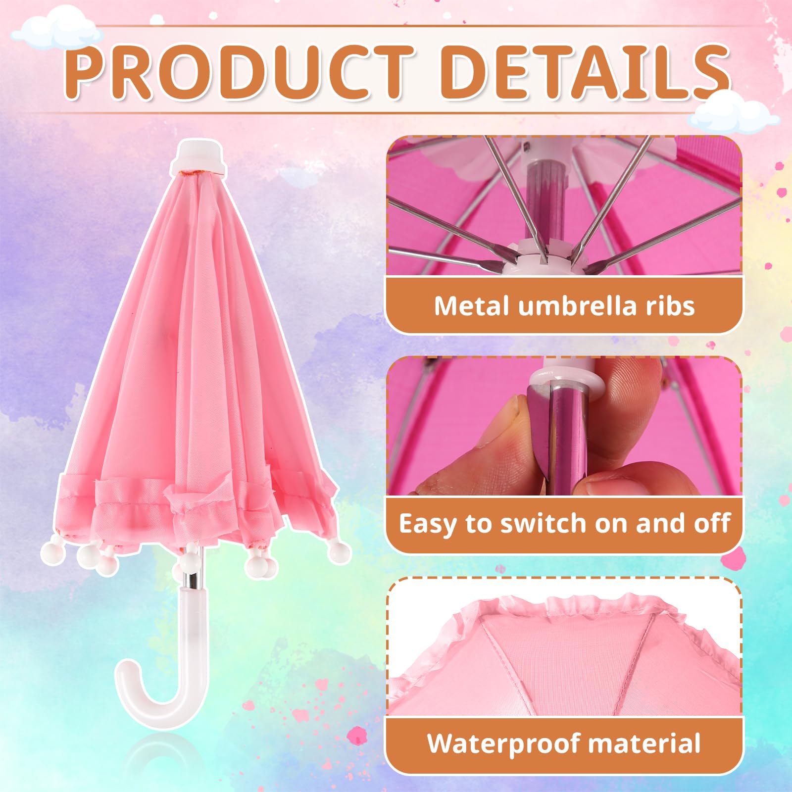 thumbnail interactive-video image 1 of XIHIRCD 8pcs Miniature Umbrellas, 11.8 Inch Adjustable Mini Lace Dolls Colorful Decorations For Boys Girl Dolls Decorations & Home Accessories & Games Photography Props Supplies (8 Colors 1 of 13