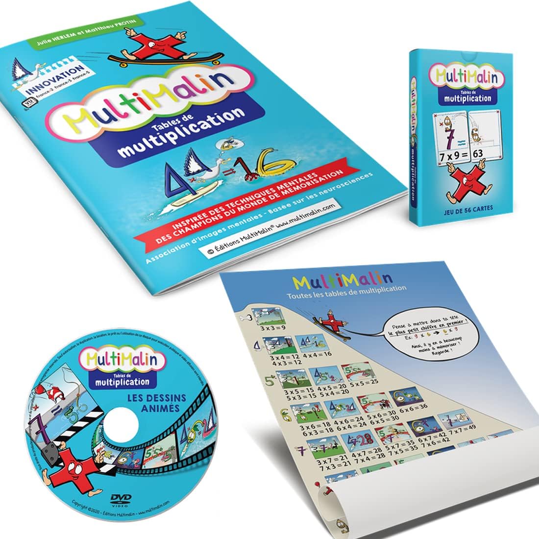 Multimalin Tables de Multiplication Formule Complète (Livre + Poster