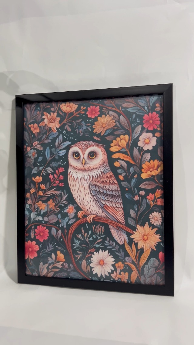 Amazon.com: Owl Art Print Poster, William Morris Style Retro Mid