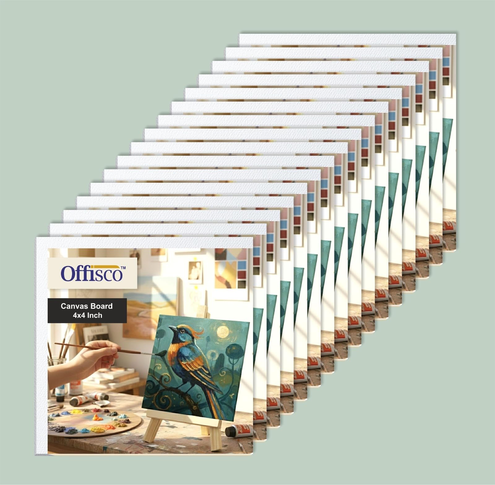 Canvas Board (4x4 Pack of 15 Pcs) for Acrylic and Oil Colour Painting.-image-30