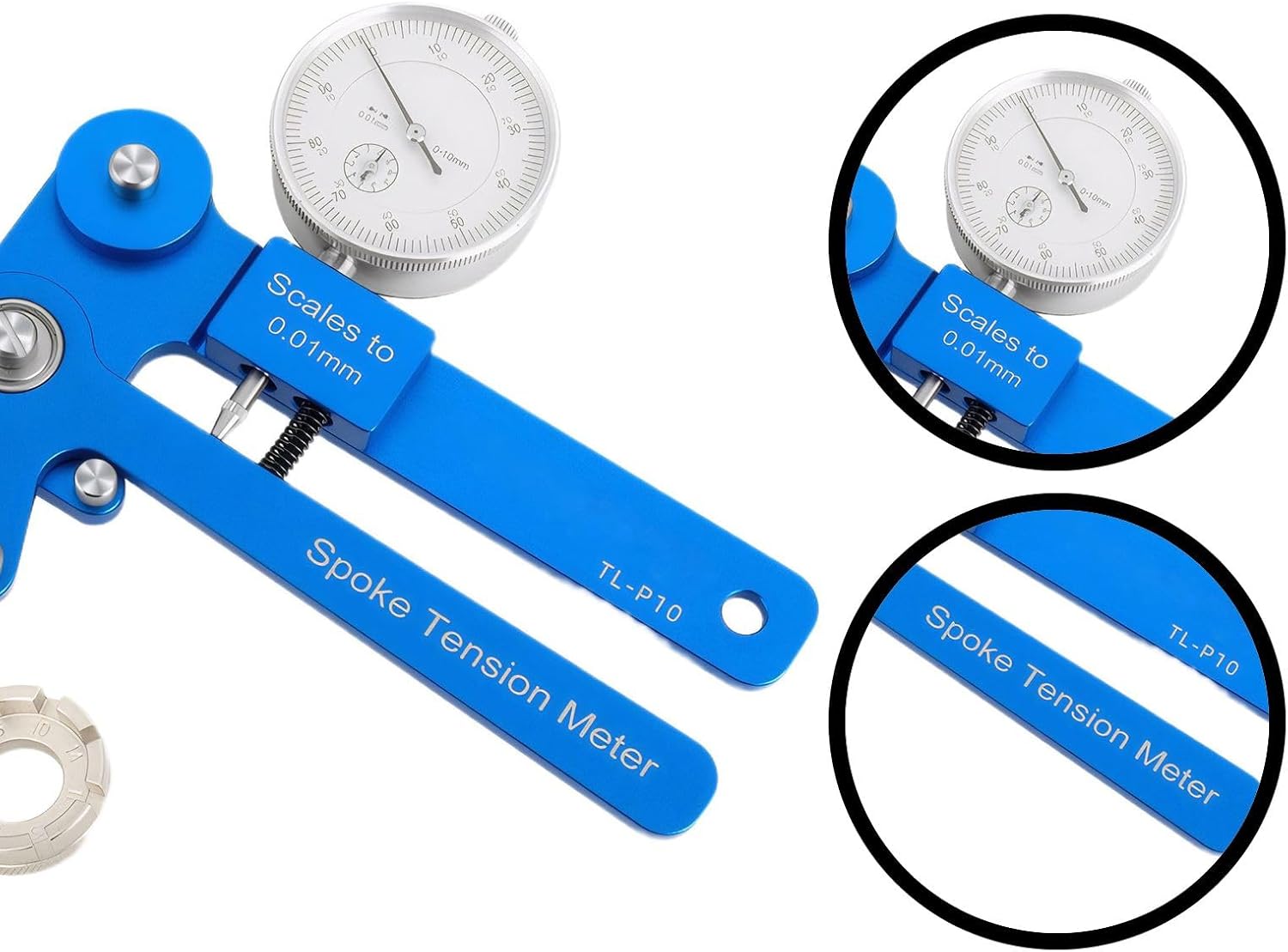 Spoke Tension Meter for Wheel Truing and Spoke Tension Measurement with Aluminum Alloy Construction Includes Wrench and Calibration Guide