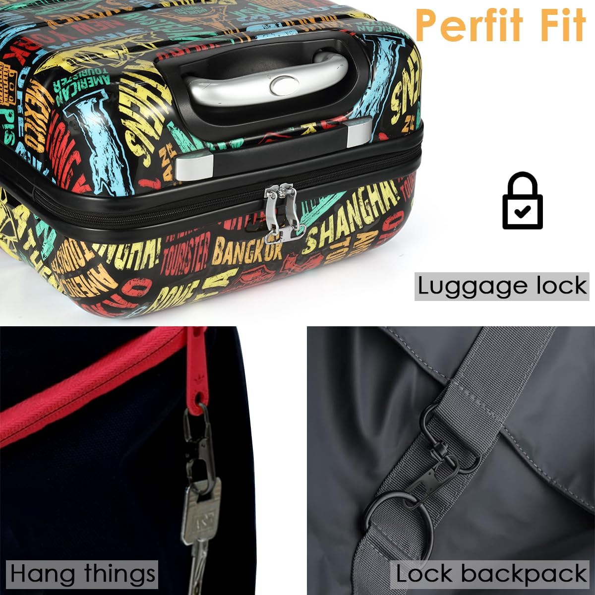 Anti Theft Zipper Lock Backpack Zipper Lock Keep The Zipper Closed, Quick Disconnect Clip Key Holder Add-on Accessory 8PCS 2Sizes (Black/Silver)