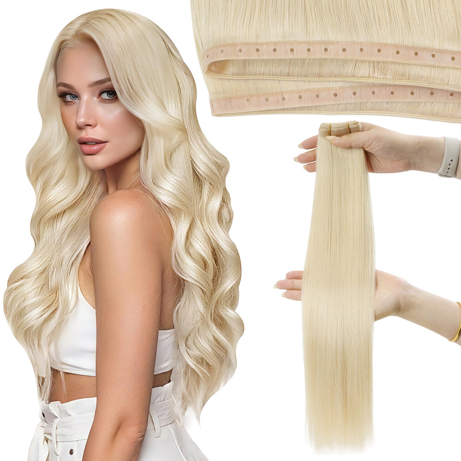 Moresoo Echthaar Weft Extensions Tressen Extensions Echthaar