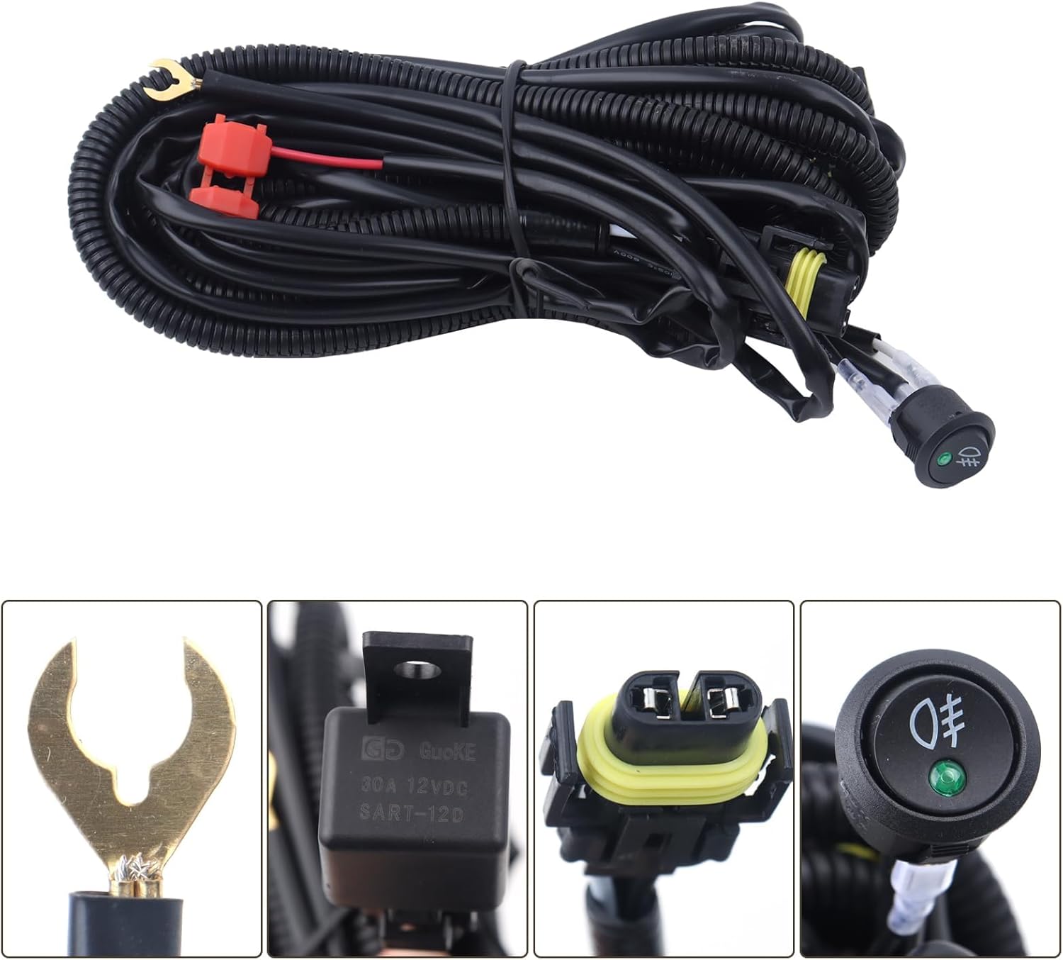 LH&RH LED Type Bumper Pair Fog Light W/Bracket Wiring Kit Replacement Compatible with 2015-2023 Dodge Charger (with Wiring Harness) Fog Lights Left&Right Side Assembly CH1038171 68280429AA