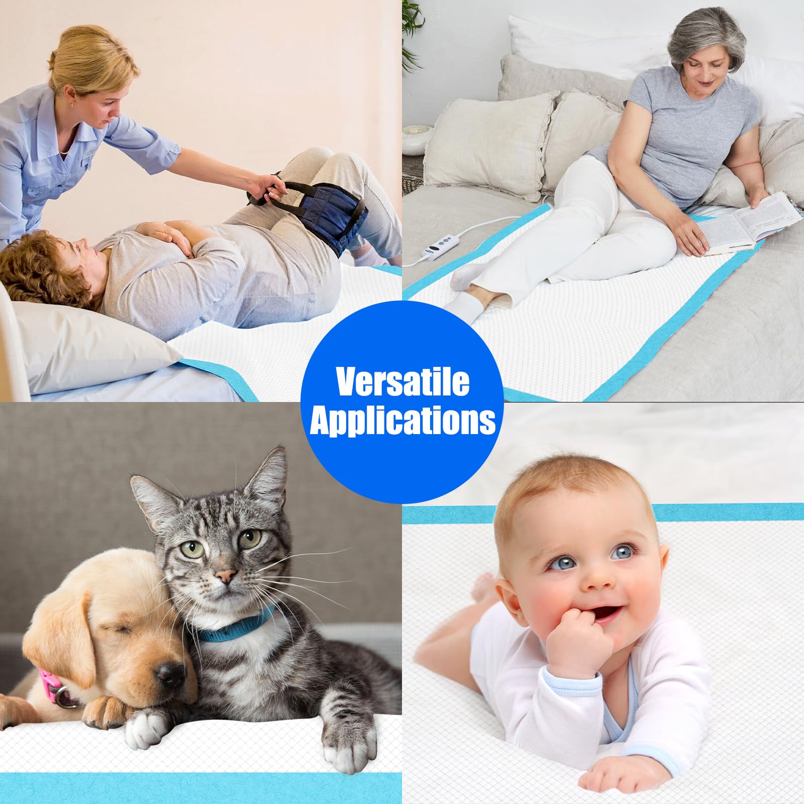 25 almohadillas de cama extragrandes de 36 x 36 pulgadas, desechables para adultos, almohadillas absorbentes para cama de hospital médico, almohadillas para incontinencia, protección gruesa e