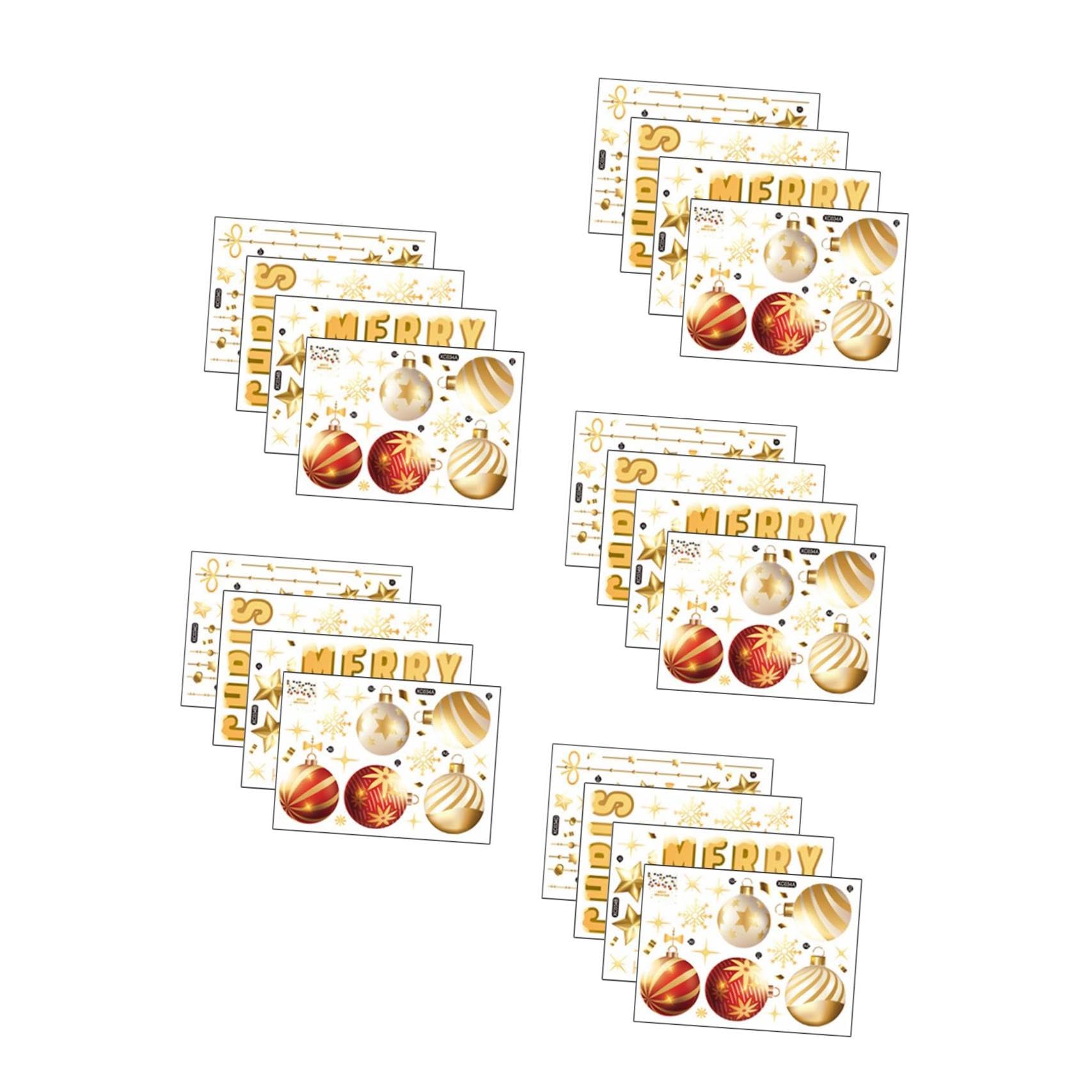 TOPBATHY 20 Hojas Pegatinas navideñas calcomanías navideñas para ventanas vacaciones pegatinas de pared adornos navideños christmas stickers decoración ventana se aferra para navidad
